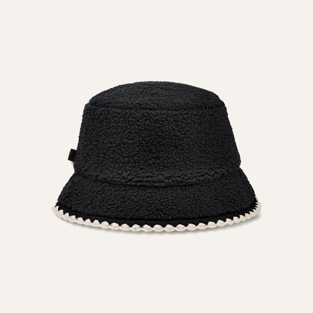 Women's UGGfluff Scalloped Hat - BLACK