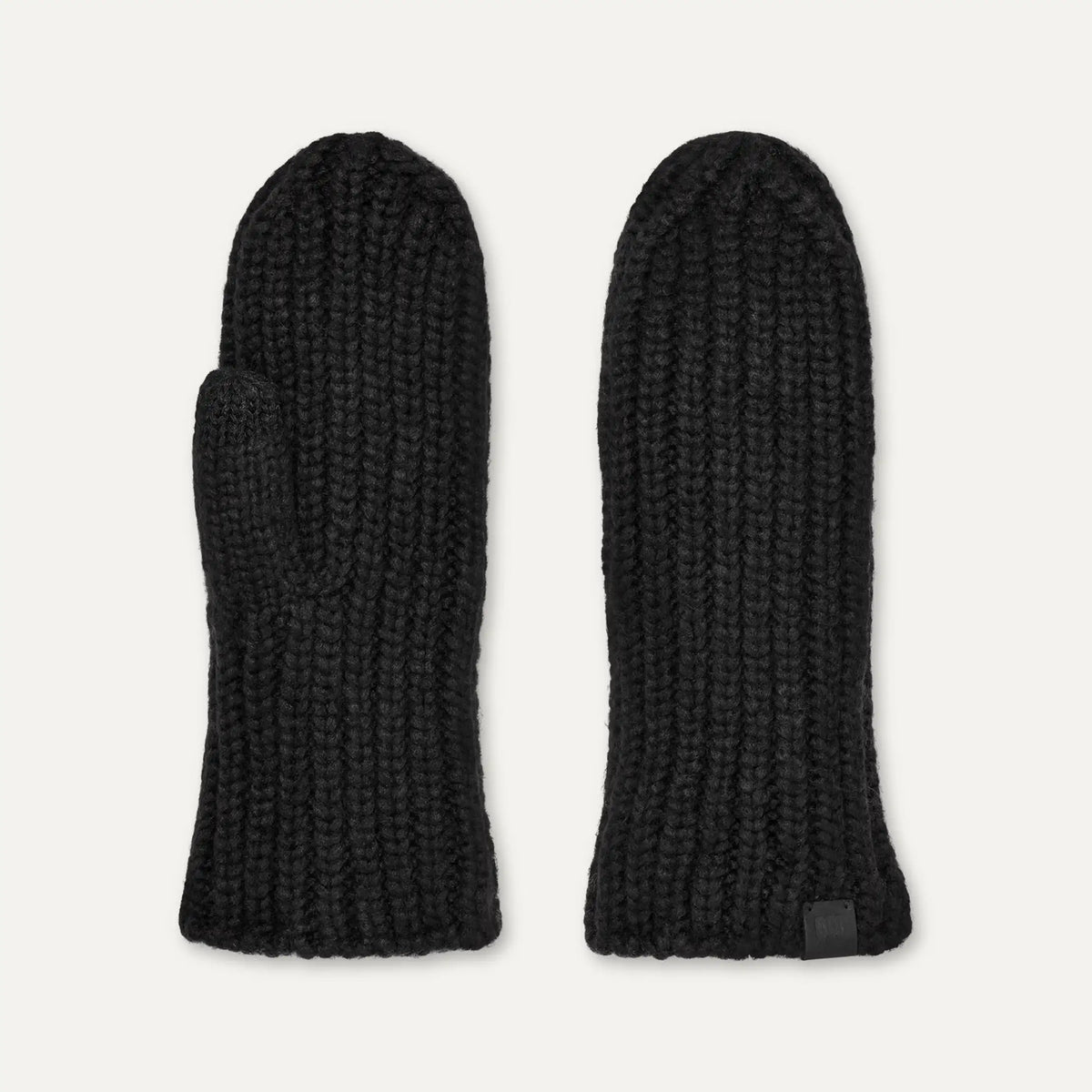 Women's Chunky Rib Mitten - BLACK