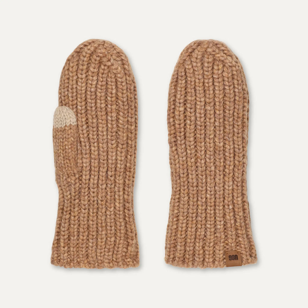 Women's Chunky Rib Mitten - CAMEL