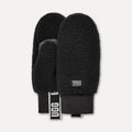 Women's UGGfluff Mitten With Logo Tape - BLACK