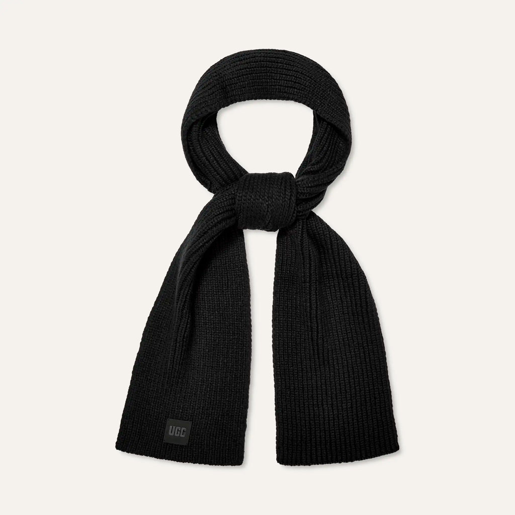 All Gender Chunky Rib Scarf - BLACK
