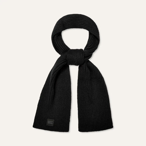 All Gender Chunky Rib Scarf - BLACK