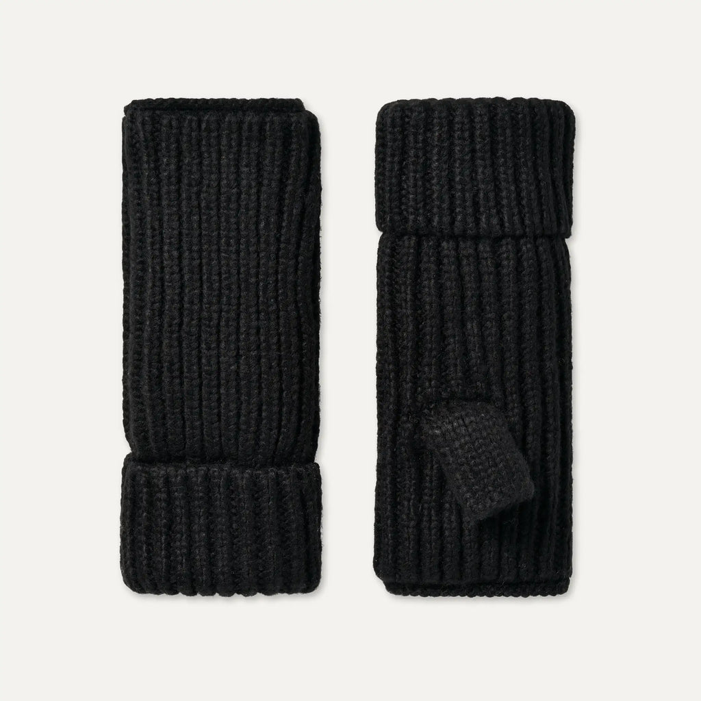 Women's Chunky Rib Fingerless Glove - BLACK