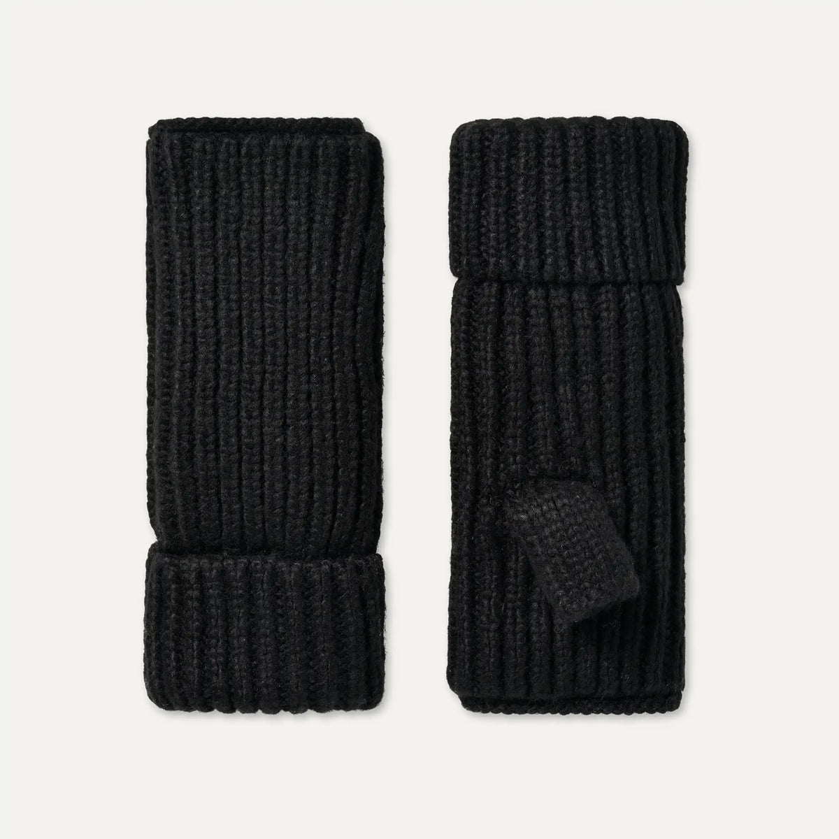 Women's Chunky Rib Fingerless Glove - BLACK