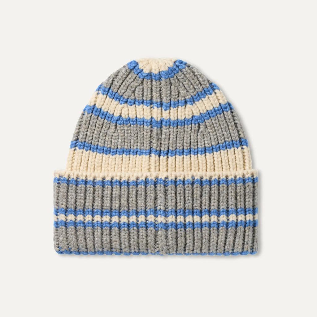 Women's Chunky Rib Beanie - TURACO BLUE MULTI STRIPE