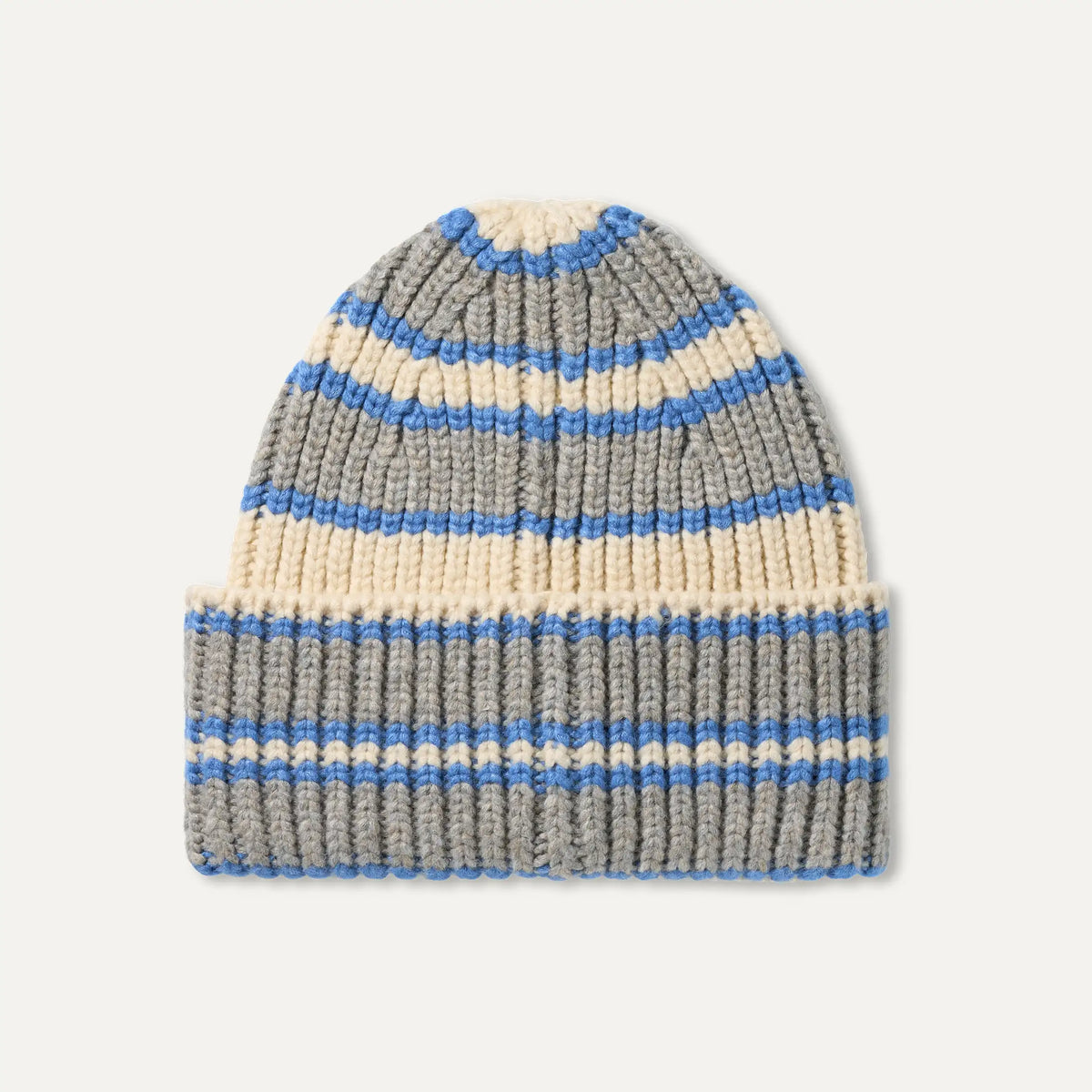 Women's Chunky Rib Beanie - TURACO BLUE MULTI STRIPE
