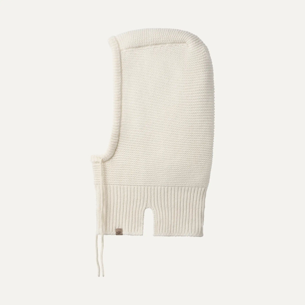 Women's Knit Drawstring Balaclava - CREAM