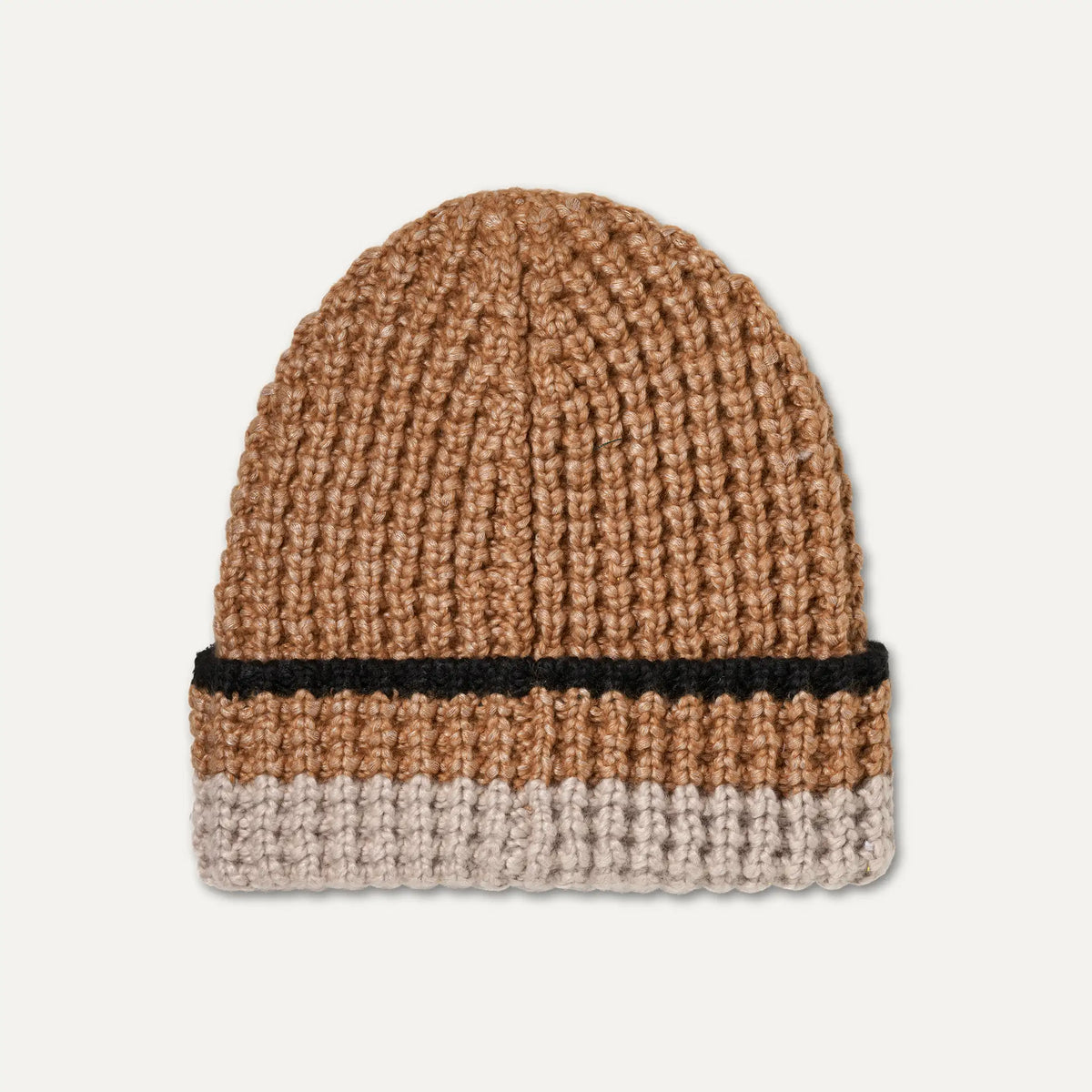 Men's Waffle Stripe Beanie - CHESTNUT MULTI