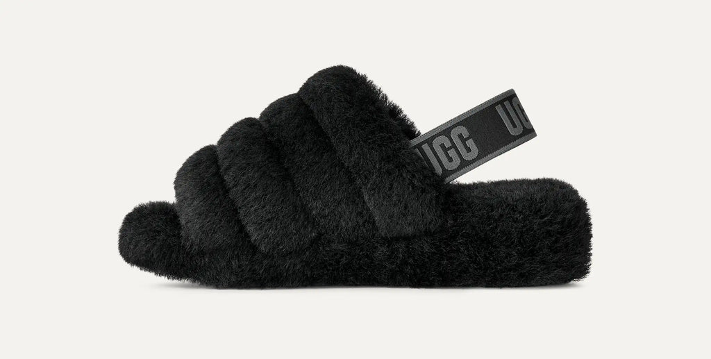 Women's Fluff Yeah Slide - BLACK / DARK SHADOW