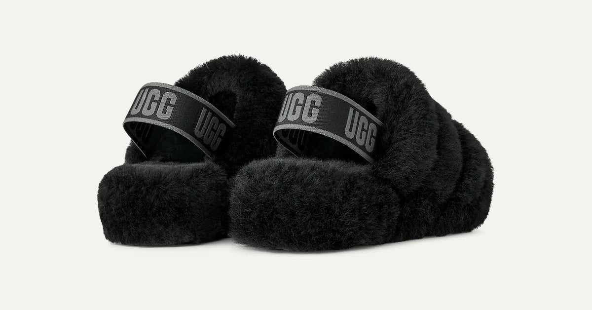 Women's Fluff Yeah Slide - BLACK / DARK SHADOW