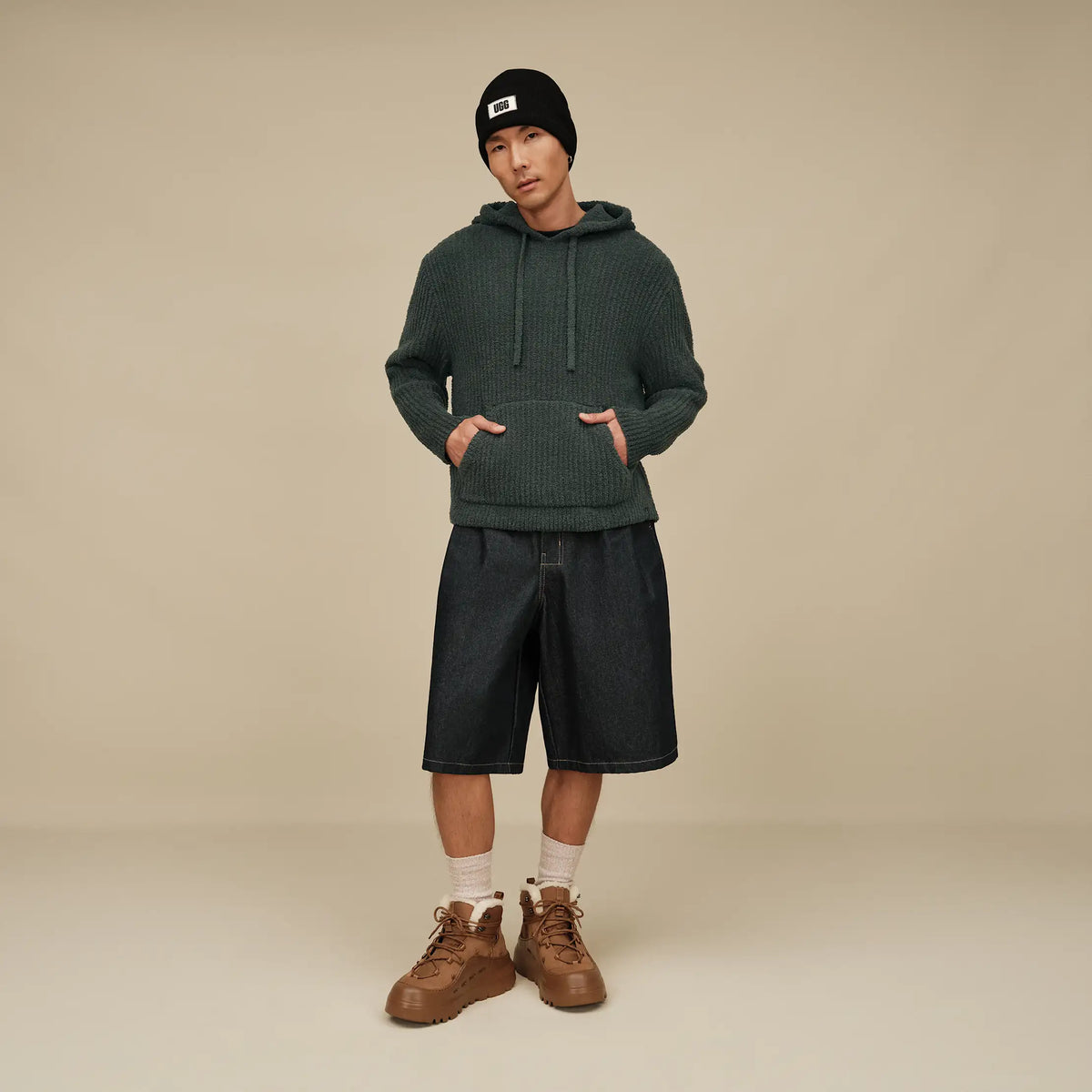 Men's Trey Rib Knit Crew - WHITE PEPPER
