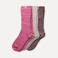 Women's Rib Knit Slouchy Crew 3 Pack - CHROMA PINK / PUTTY / WILD GRAPE