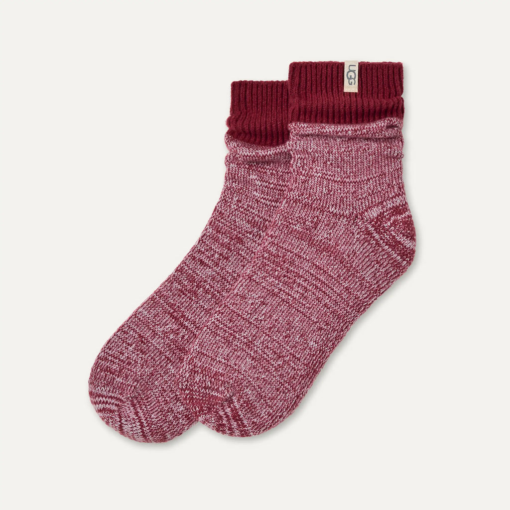 Women's Rib Knit Slouchy Quarter - COFFEE BERRY