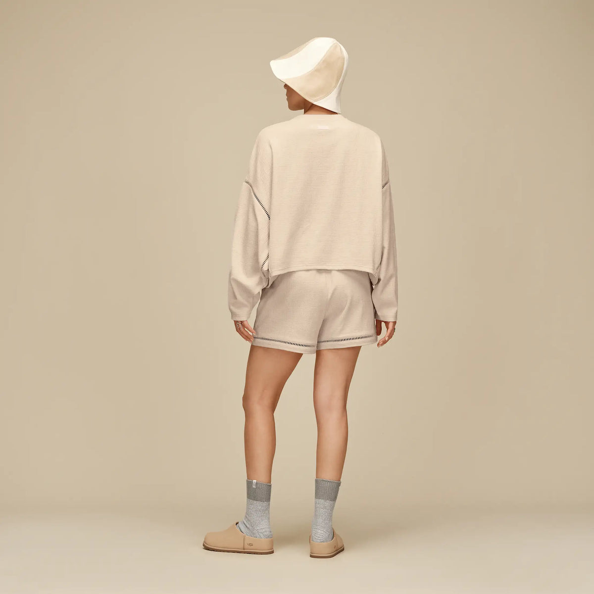 Women's Rib Knit Slouchy Quarter - SEAL