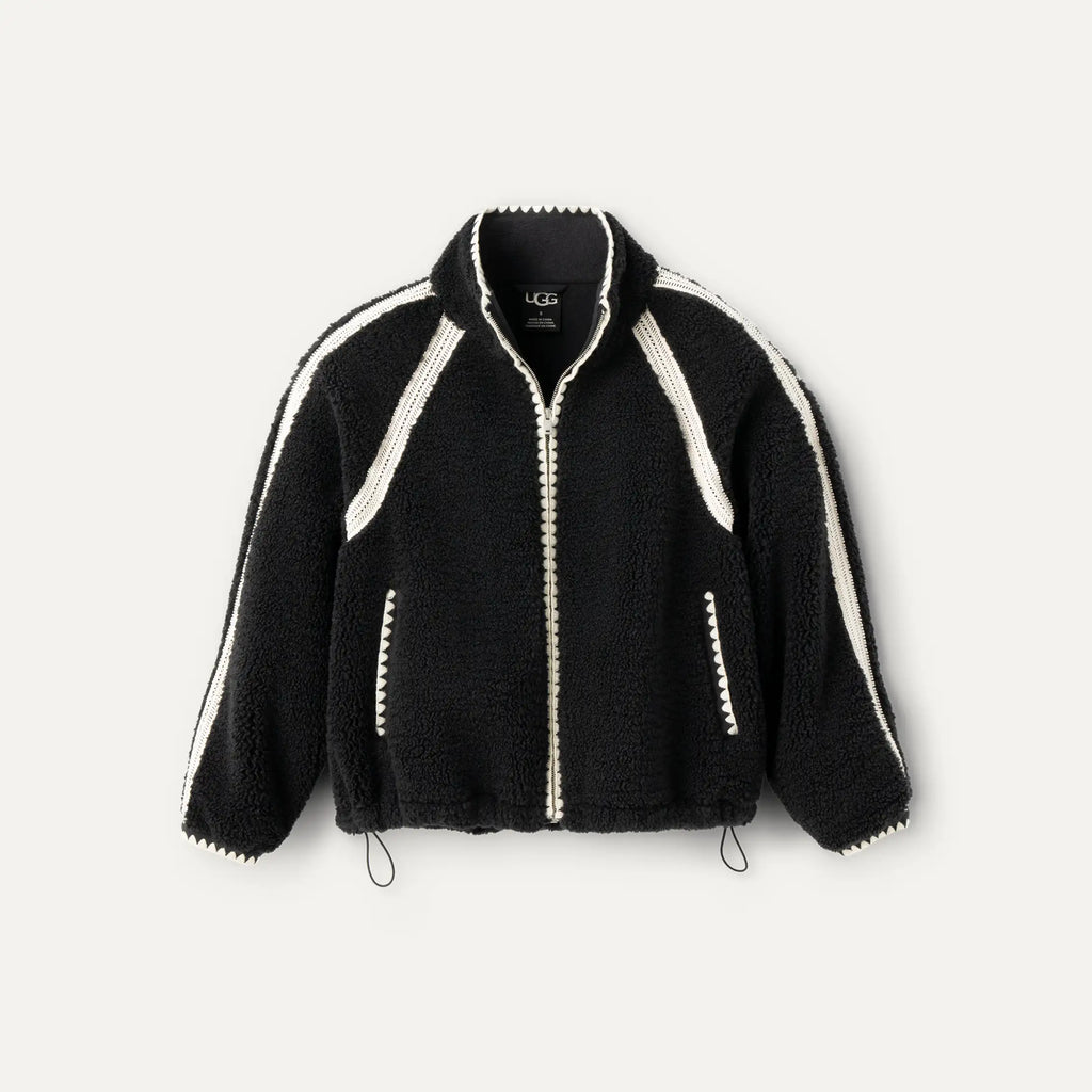 Women's Nikia Crochet UGGfluff Jacket - BLACK