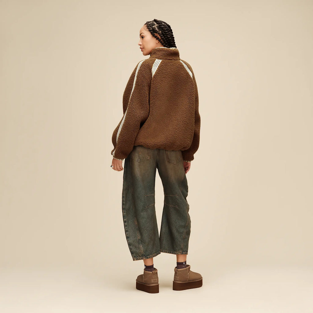 Women's Nikia Crochet UGGfluff Jacket - CHESTNUT