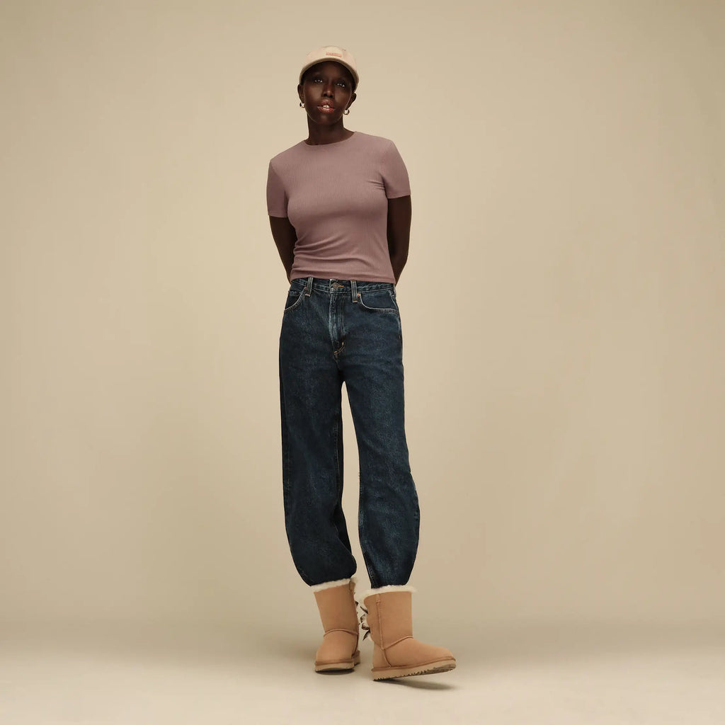 Women's Miriam Baby Tee Rib - ALLSPICE