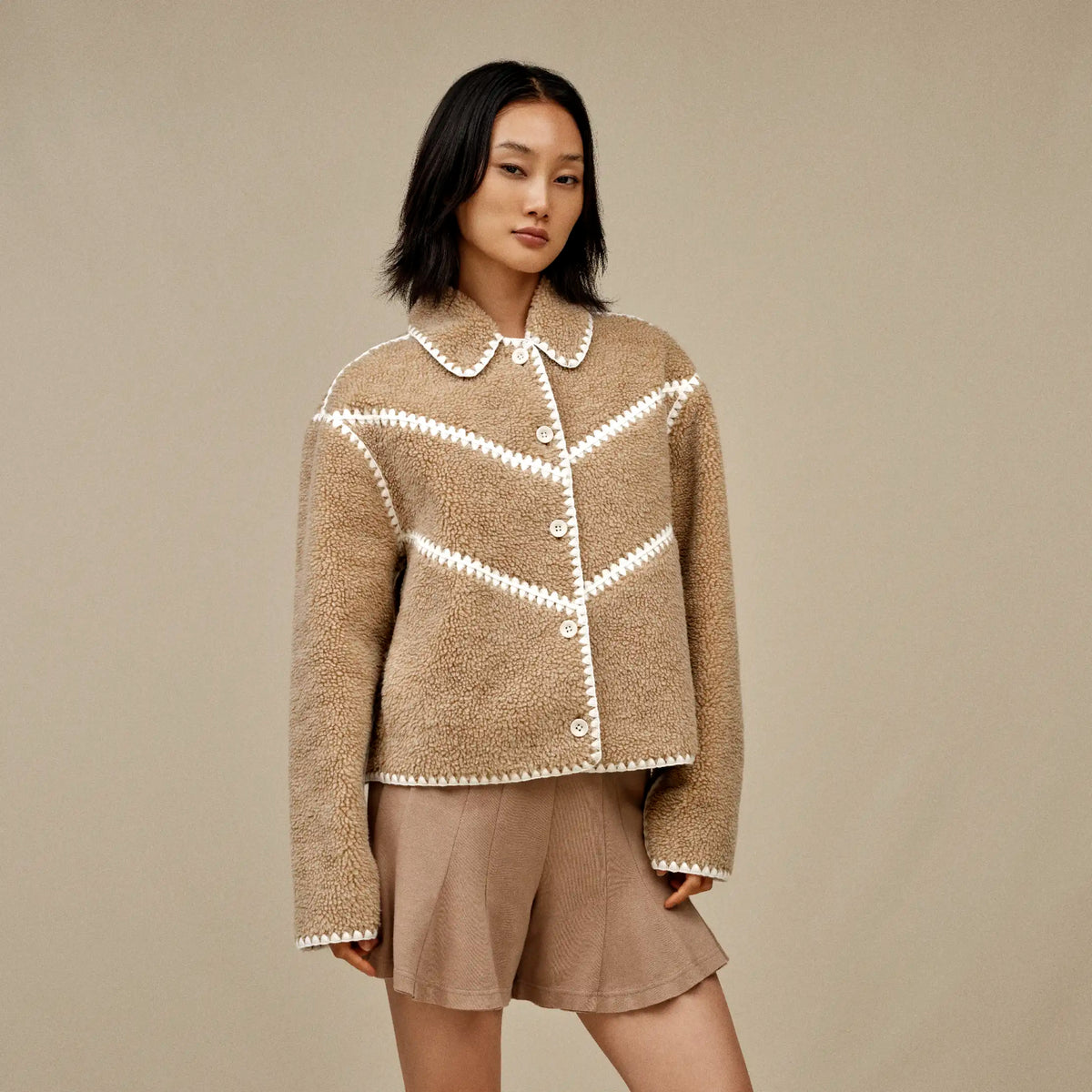 Ellison UGGfluff Shell Jacket - SAND HEATHER