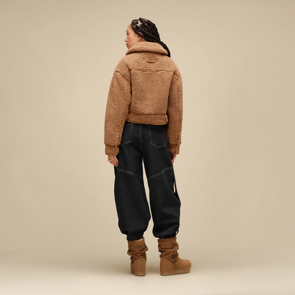 Women's Frankie Short Trucker Jacket - CHESTNUT