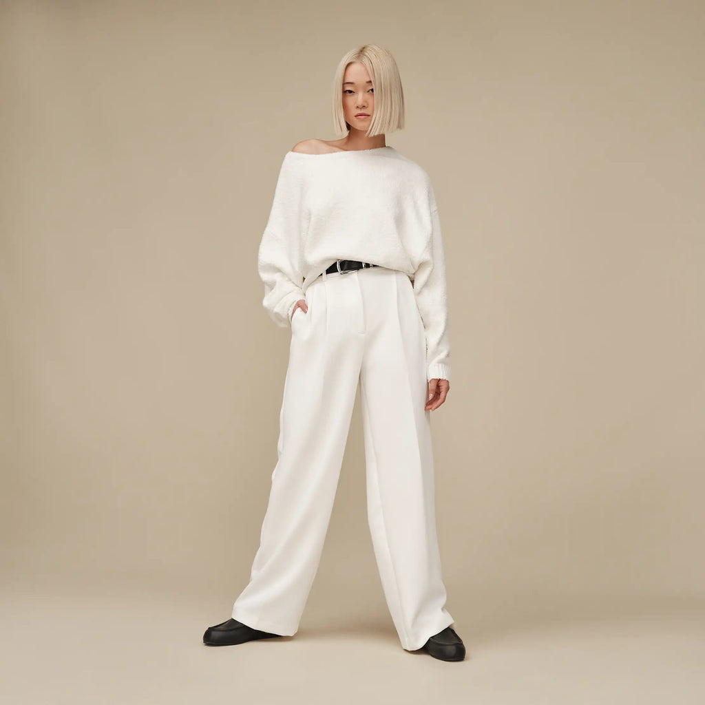 Women's Novalie Slouchy Pullover - CREAM