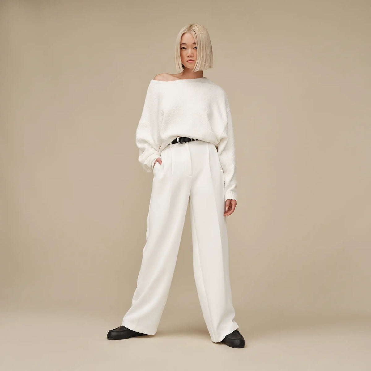 Women's Novalie Slouchy Pullover - CREAM