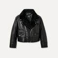 Women's Finnian LuxeFluff Moto Jacket - BLACK