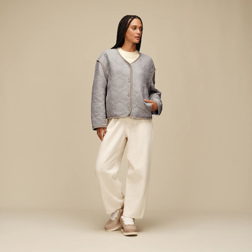 All Gender Sun Quilted Jacket - LIGHT GREY
