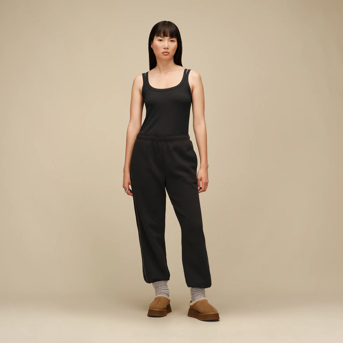 Women's Nael Tank Rib - BLACK