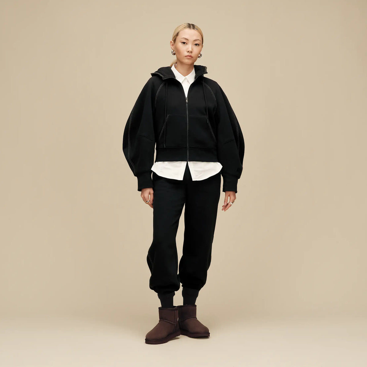 Women's Classic Full-Zip Hoodie - BLACK