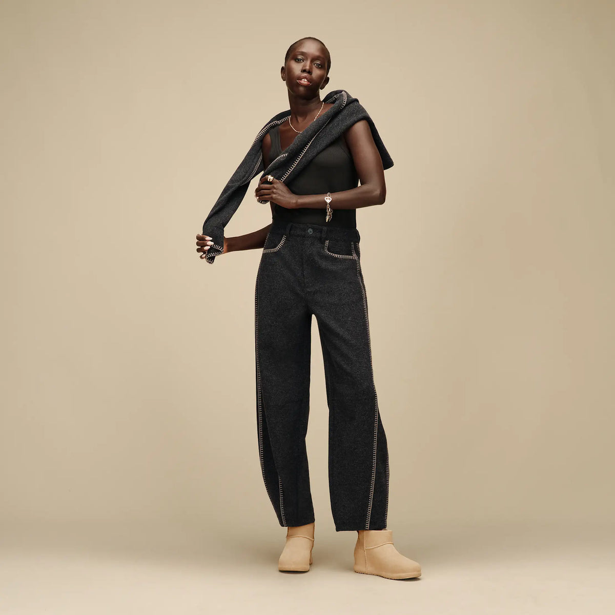 Women's Rina Barrel Pant - BLACK HEATHER