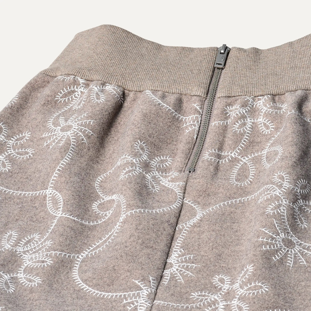 Women's Botanic Embroidered Skirt - OYSTER HEATHER