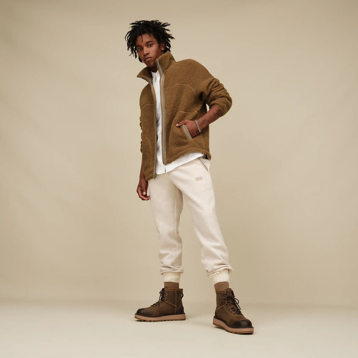 Men's UGGbraid Full-Zip Jacket - COFFEE GROUNDS