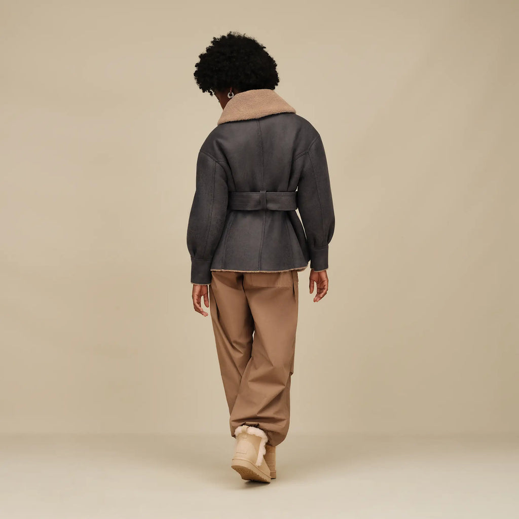 Women's Ensily Belted Jacket - OBSIDIAN