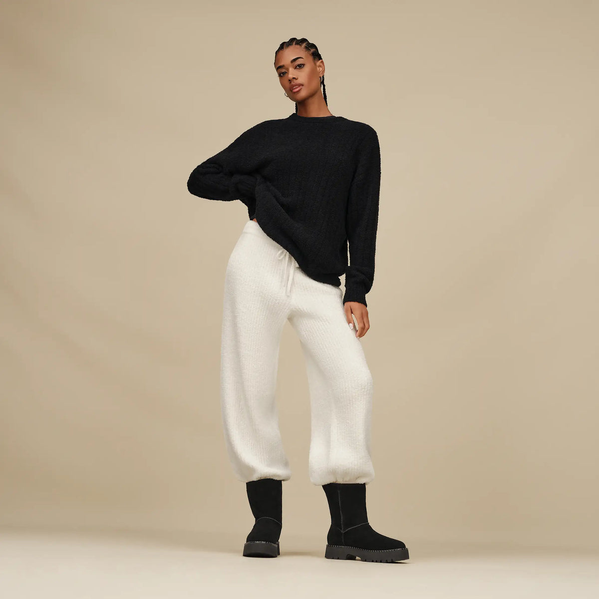 Women's Couria Straight-Leg Rib Pant - CREAM