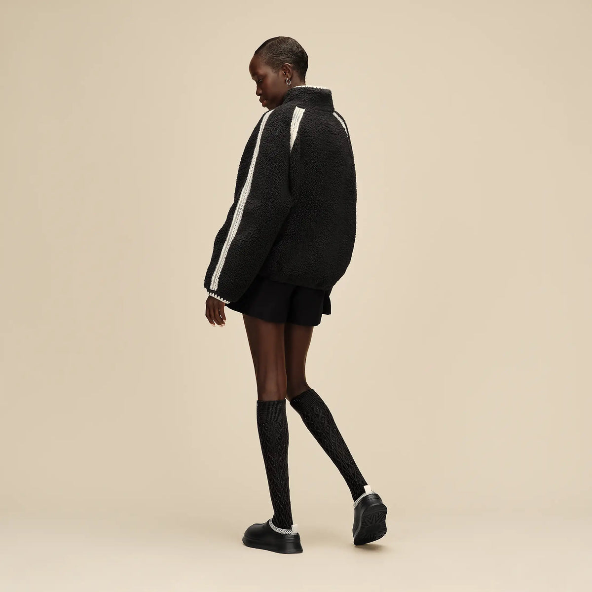 Women's Rensa Cable Knit Knee High - BLACK