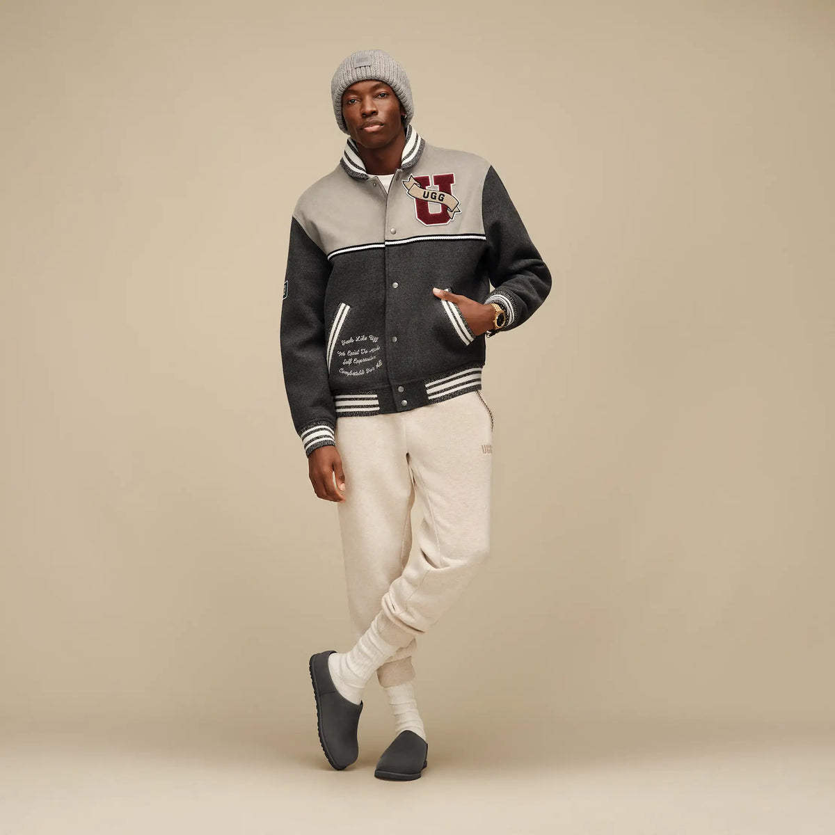 All Gender UGG Retro Jacket - DENSE SMOKE / COBBLE