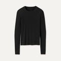 Women's Aidelene Long Sleeve Rib Tee - BLACK