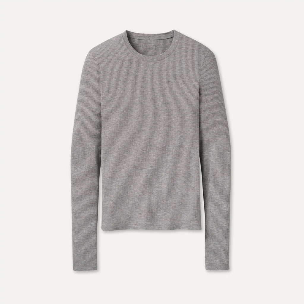 Women's Aidelene Long Sleeve Rib Tee - GREY HEATHER