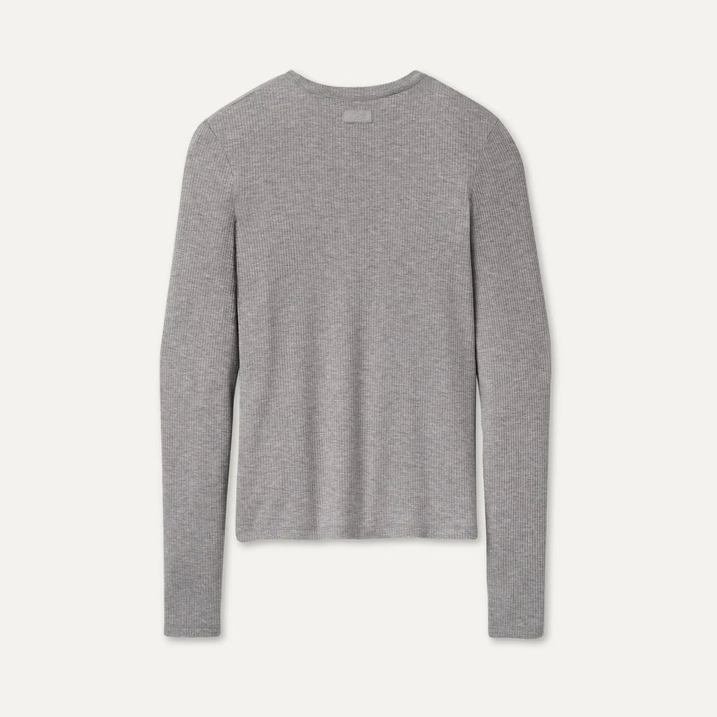 Women's Aidelene Long Sleeve Rib Tee - GREY HEATHER