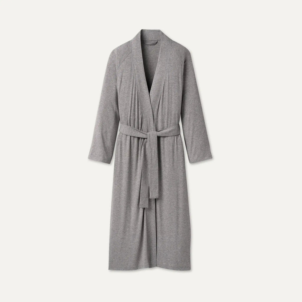 Women's Myra Rib Robe - GREY HEATHER