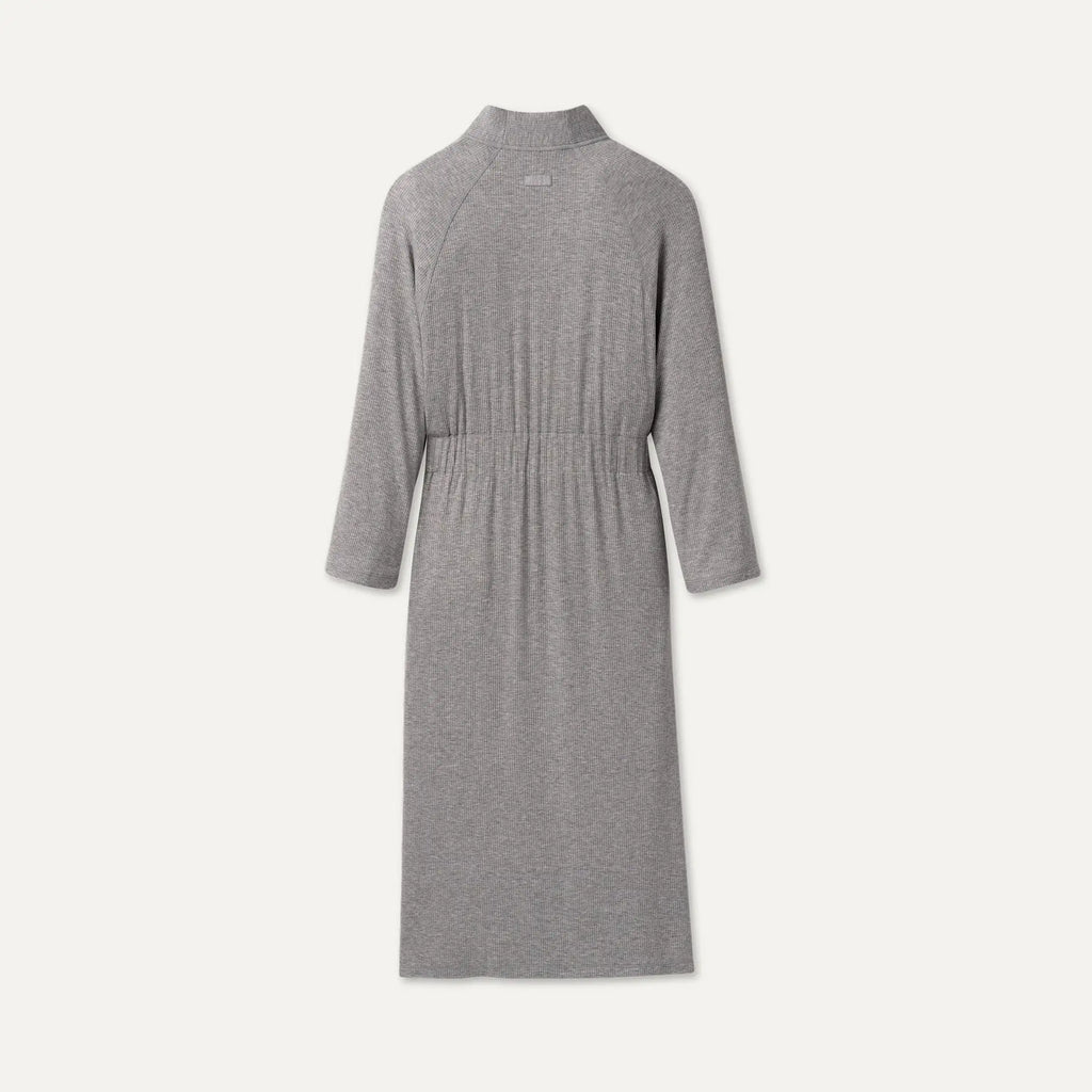 Women's Myra Rib Robe - GREY HEATHER
