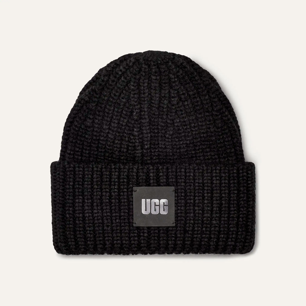 Women's Chunky Rib Beanie - BLACK
