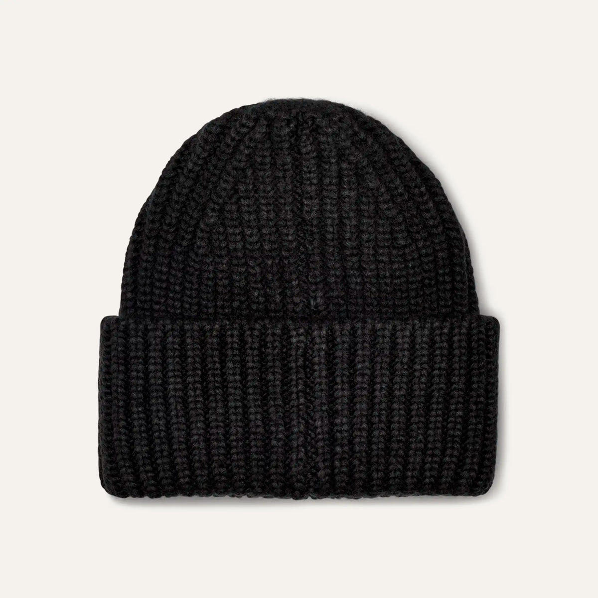 Women's Chunky Rib Beanie - BLACK
