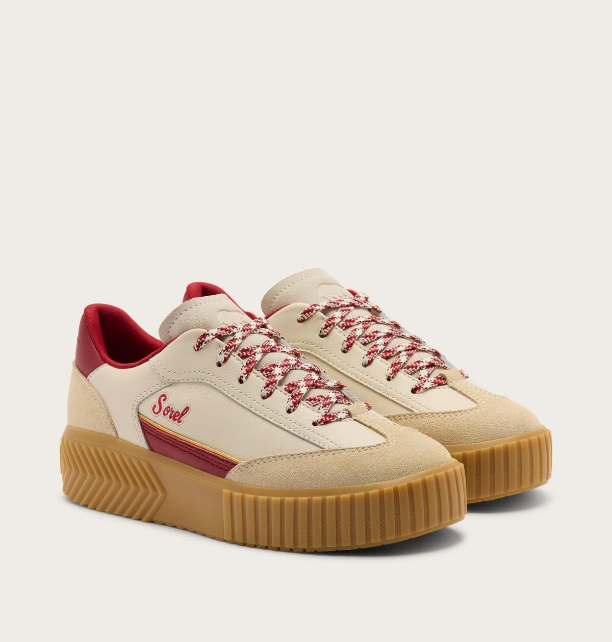Ona Ave™ T-Toe Women's Sneaker - Chalk, Red Dahlia