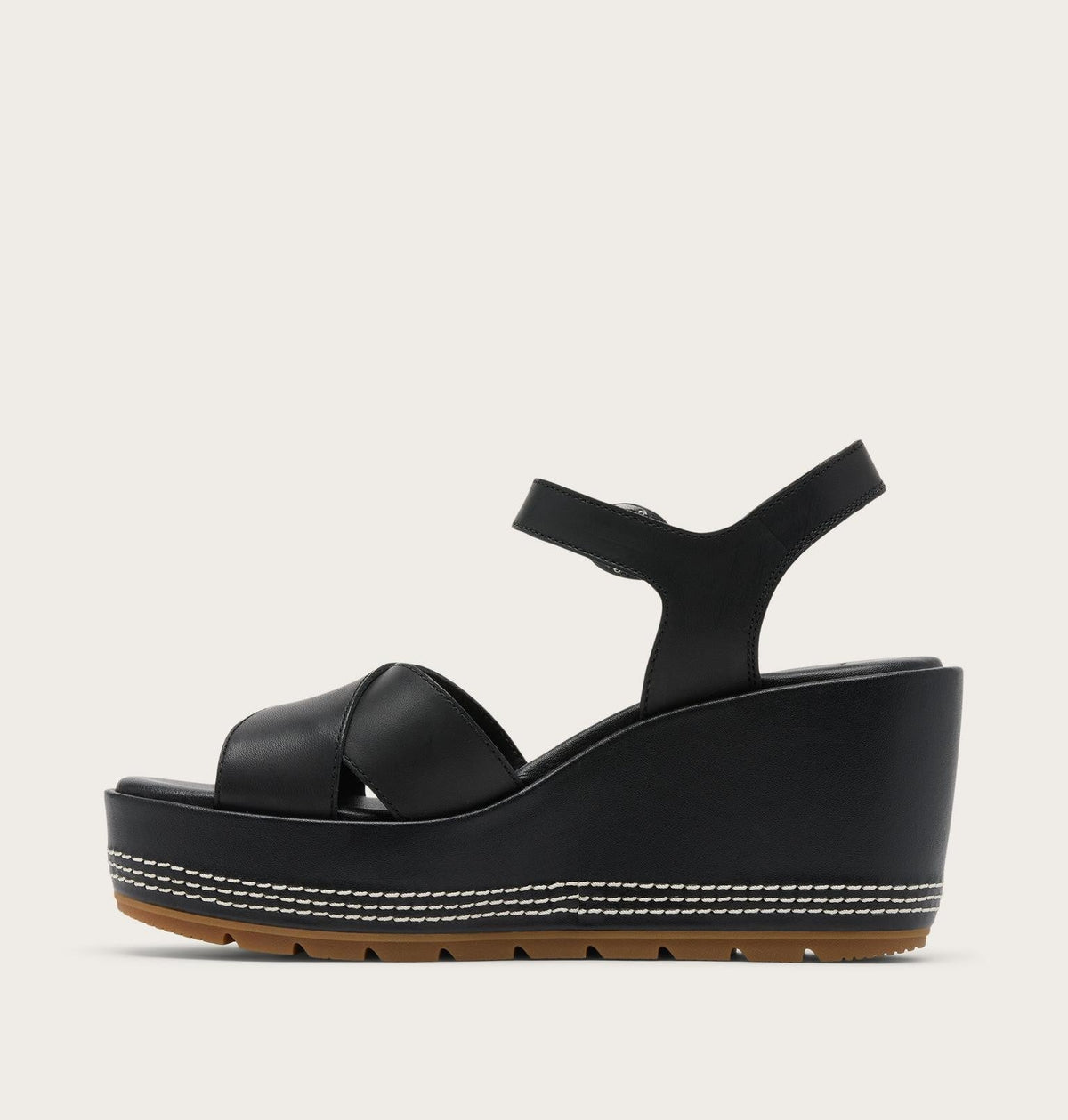 Sunpeak™ Wedge Ankle Strap Women's Sandal - Black, Gum 2