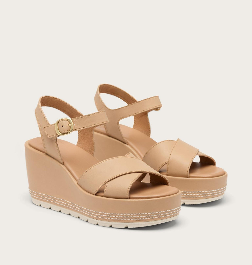 Sunpeak™ Wedge Ankle Strap Women's Sandal - Honest Beige, Chalk