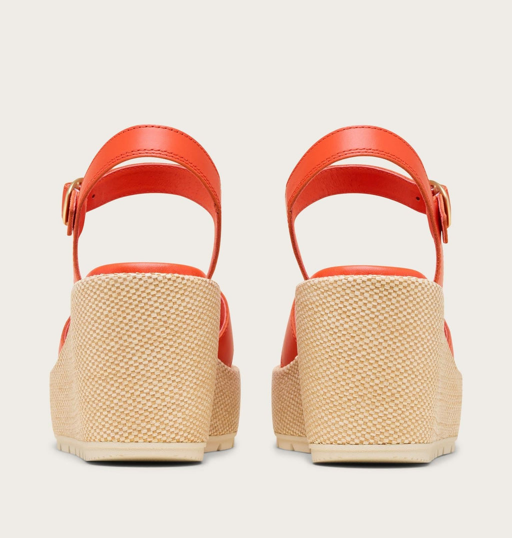 Sunpeak™ Wedge Ankle Strap Women's Sandal - Crimson Fire, Chalk