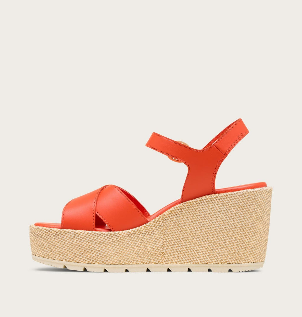 Sunpeak™ Wedge Ankle Strap Women's Sandal - Crimson Fire, Chalk