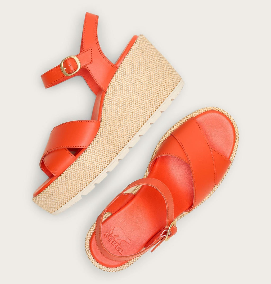 Sunpeak™ Wedge Ankle Strap Women's Sandal - Crimson Fire, Chalk