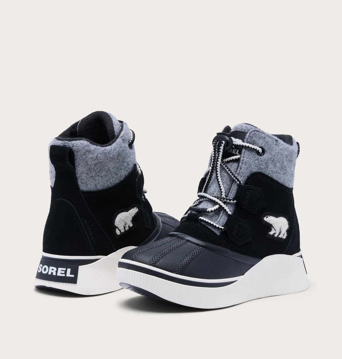Big Kids Out N About™ IV Chillz Winter Boot - Black, Chalk
